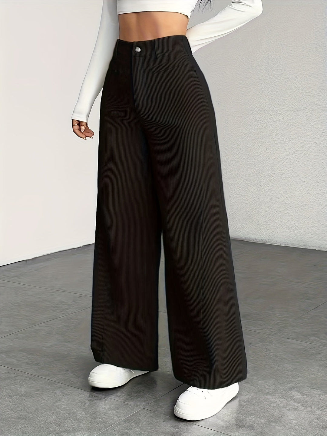 Women's High-Waisted Wide-Leg Trousers