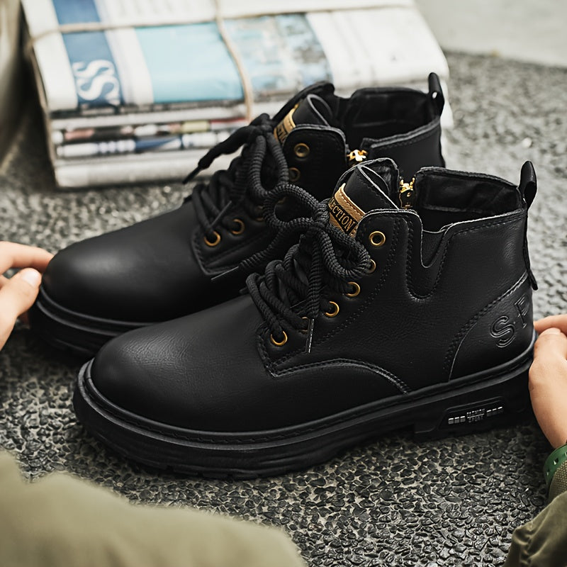 Rugged Lace-Up Ankle Boots for Men
