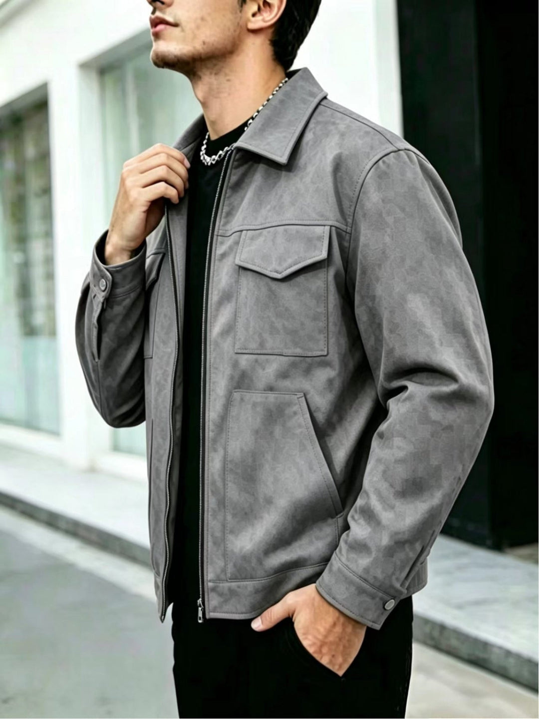 Lapel Utility Jacket, Men's Modern Fit