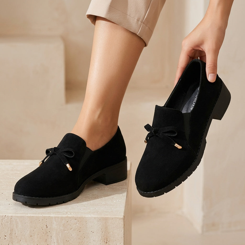 Bow-Detail Slip-On Loafers for Women