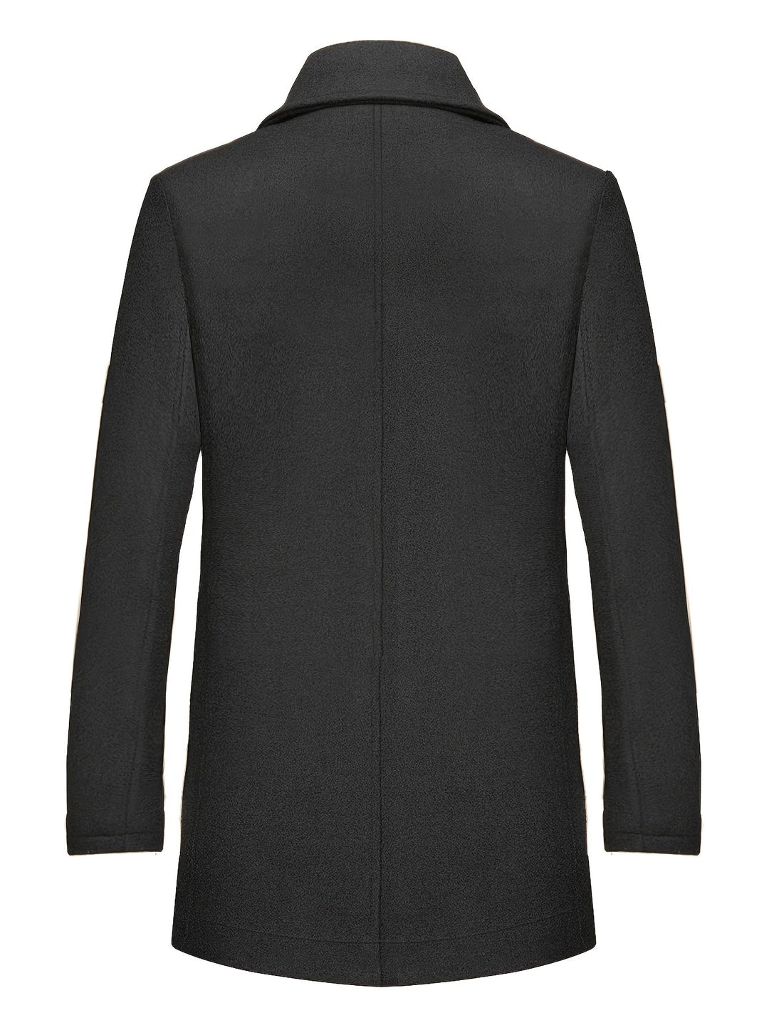 Tailored Single-Breasted Overcoat for Men, Plus Size
