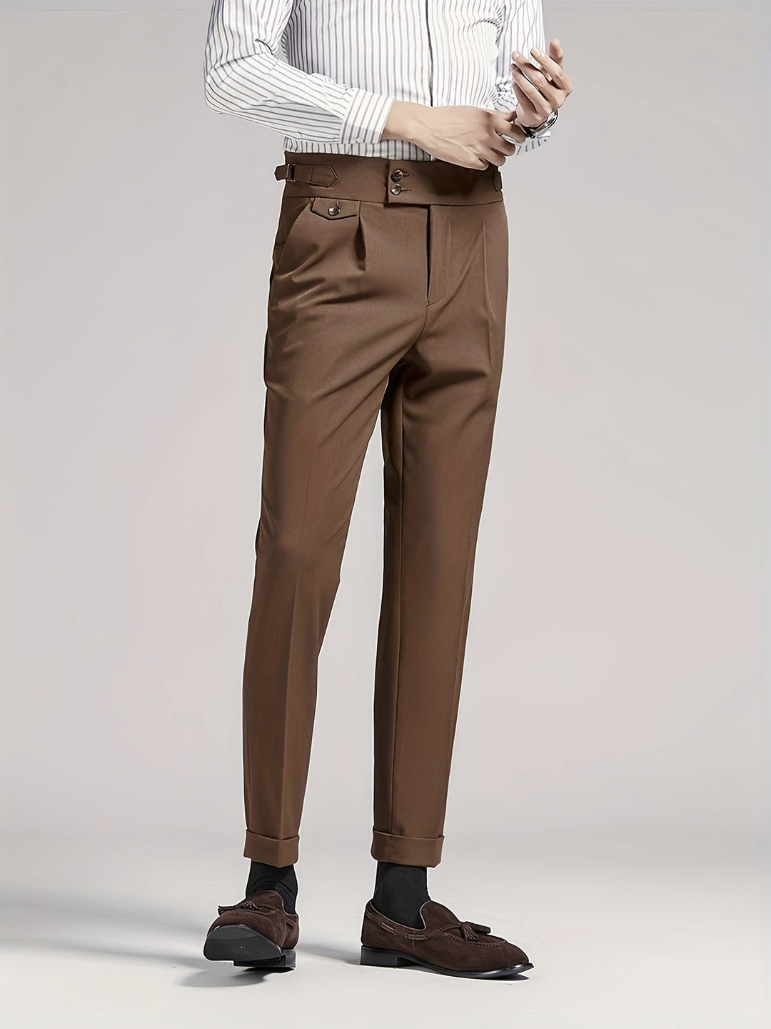 Tailored Single-Pleat Trousers for Men
