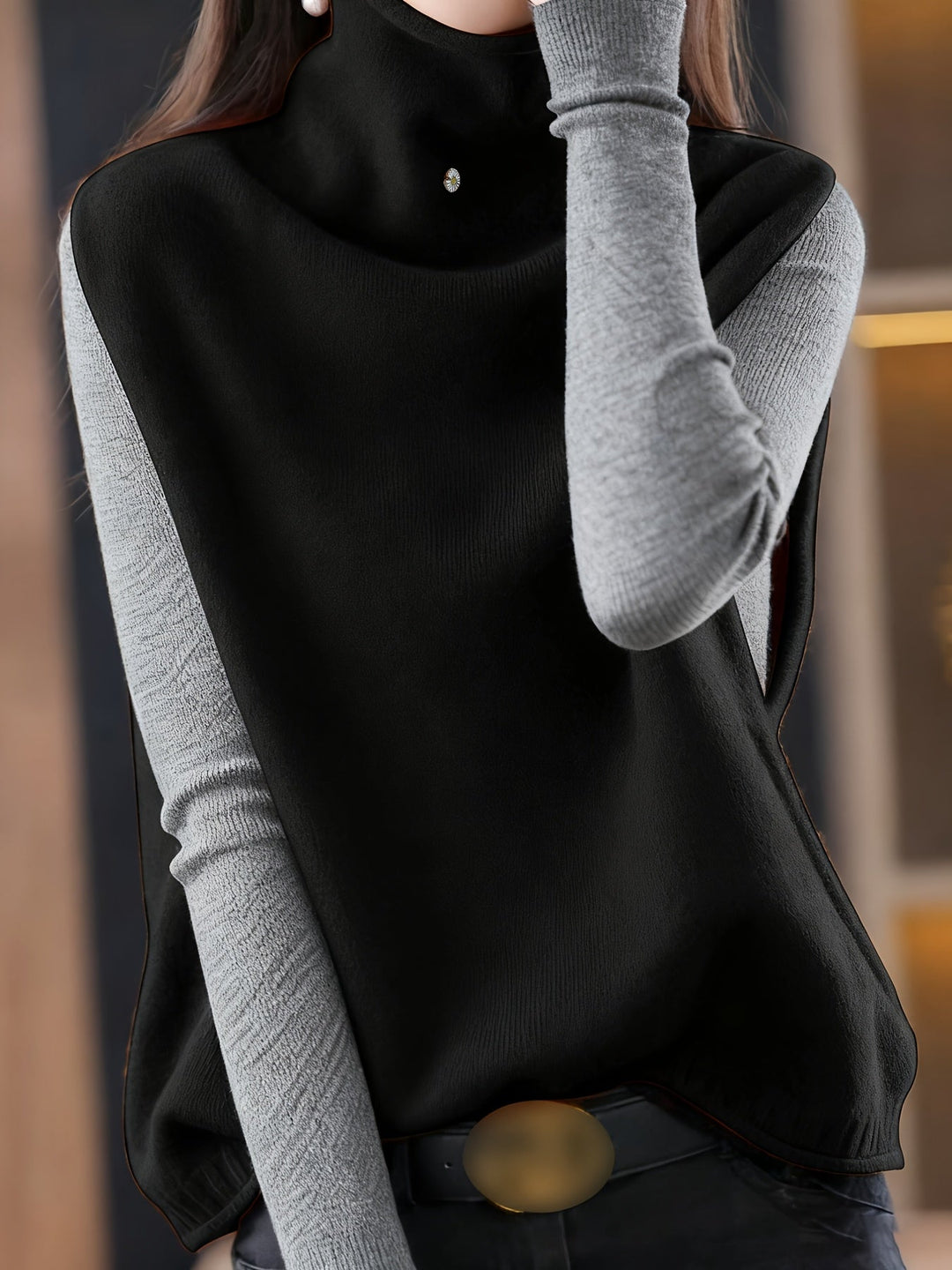 Refined High-Neck Vest for Women