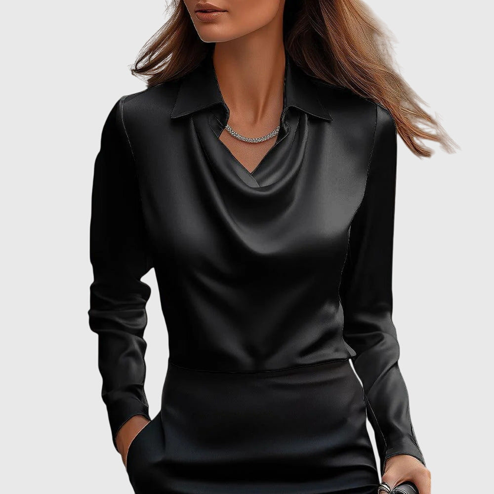 Draped Elegant Blouse for Women, Plus Size