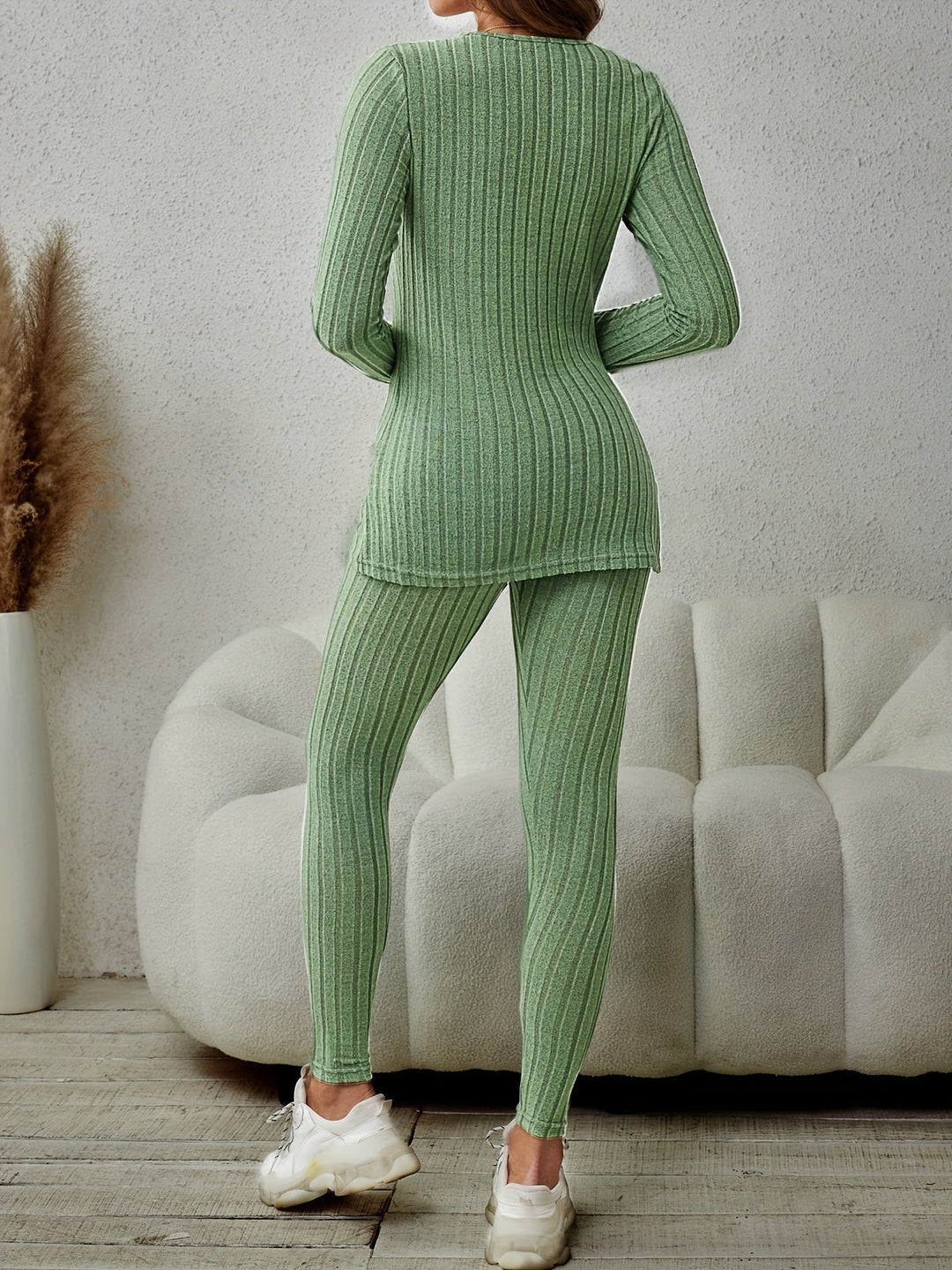 Ribbed Two-Piece Set for Women, Relaxed Style