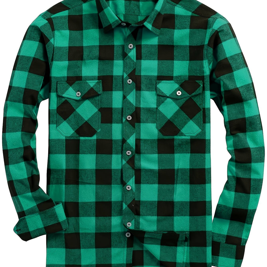 Checked Flannel Shirt for Men, Classic Style