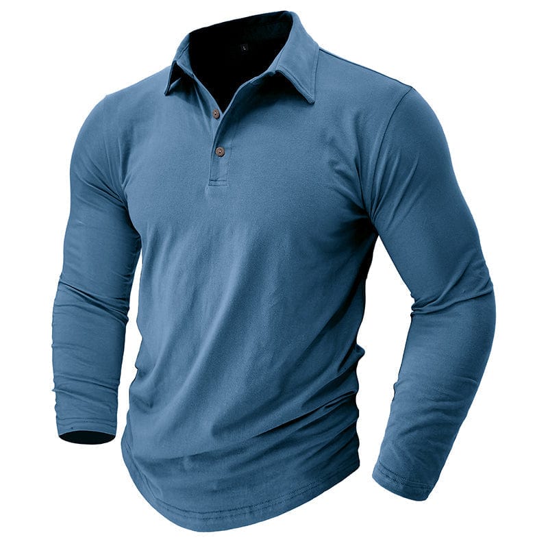 Premium Long-Sleeve Polo for Men, Stylish Style