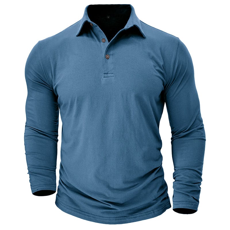 Premium Long-Sleeve Polo for Men, Stylish Style