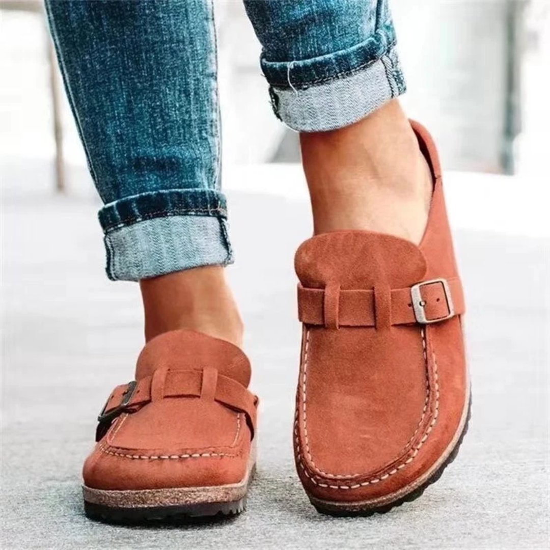 Low Heel Buckle Loafers for Women