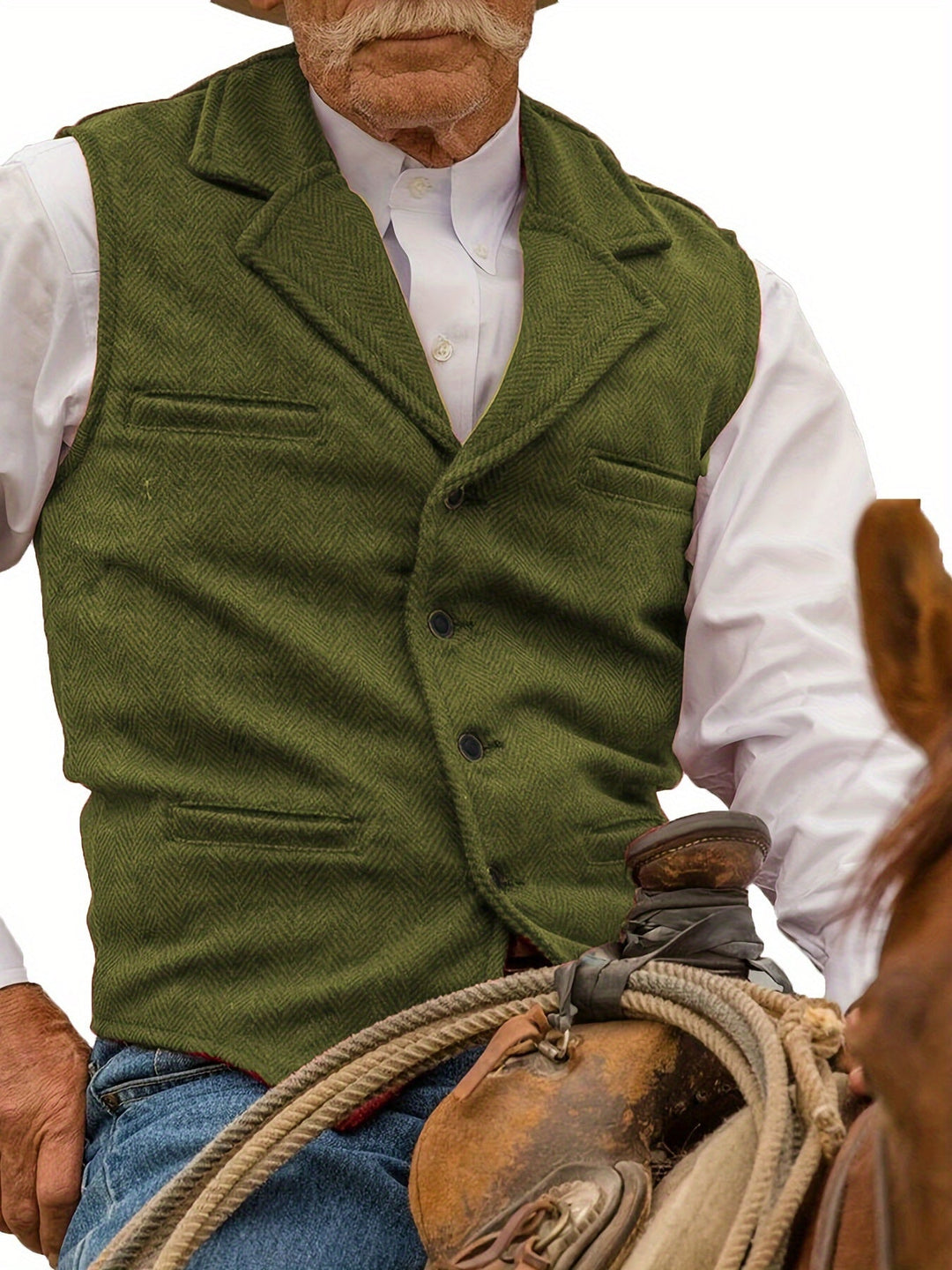 Heritage Herringbone Vest for Men, Plus Size