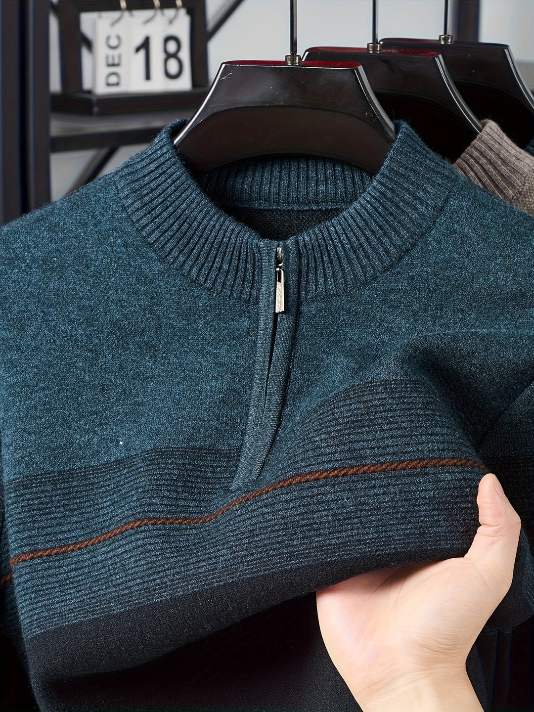 Zip-Neck Sweater for Men
