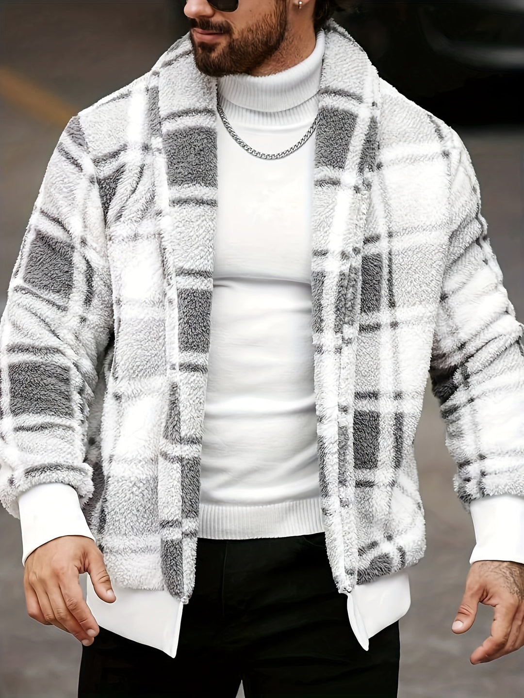 Checked Jacket for Men, Cozy Style