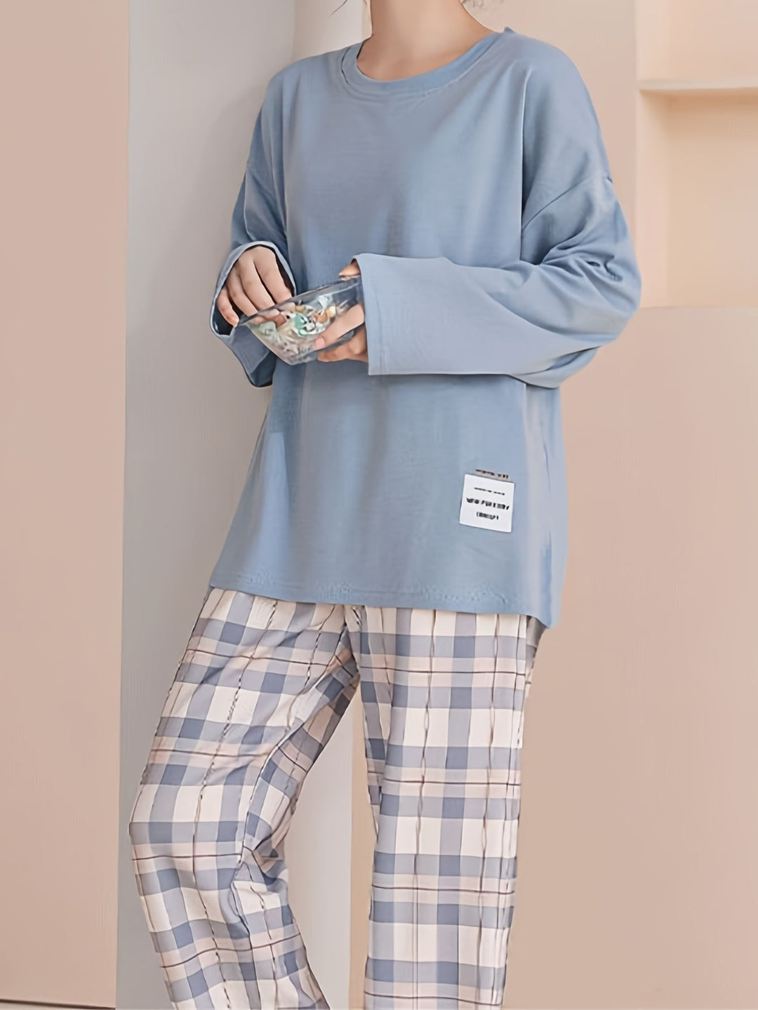 Plaid Two-Piece Set for Women, Relaxed Style