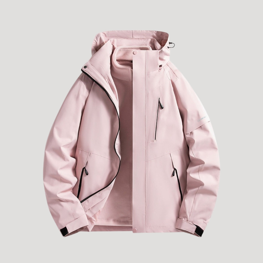 Waterproof Hooded Outdoor Jacket for Women, Plus Size