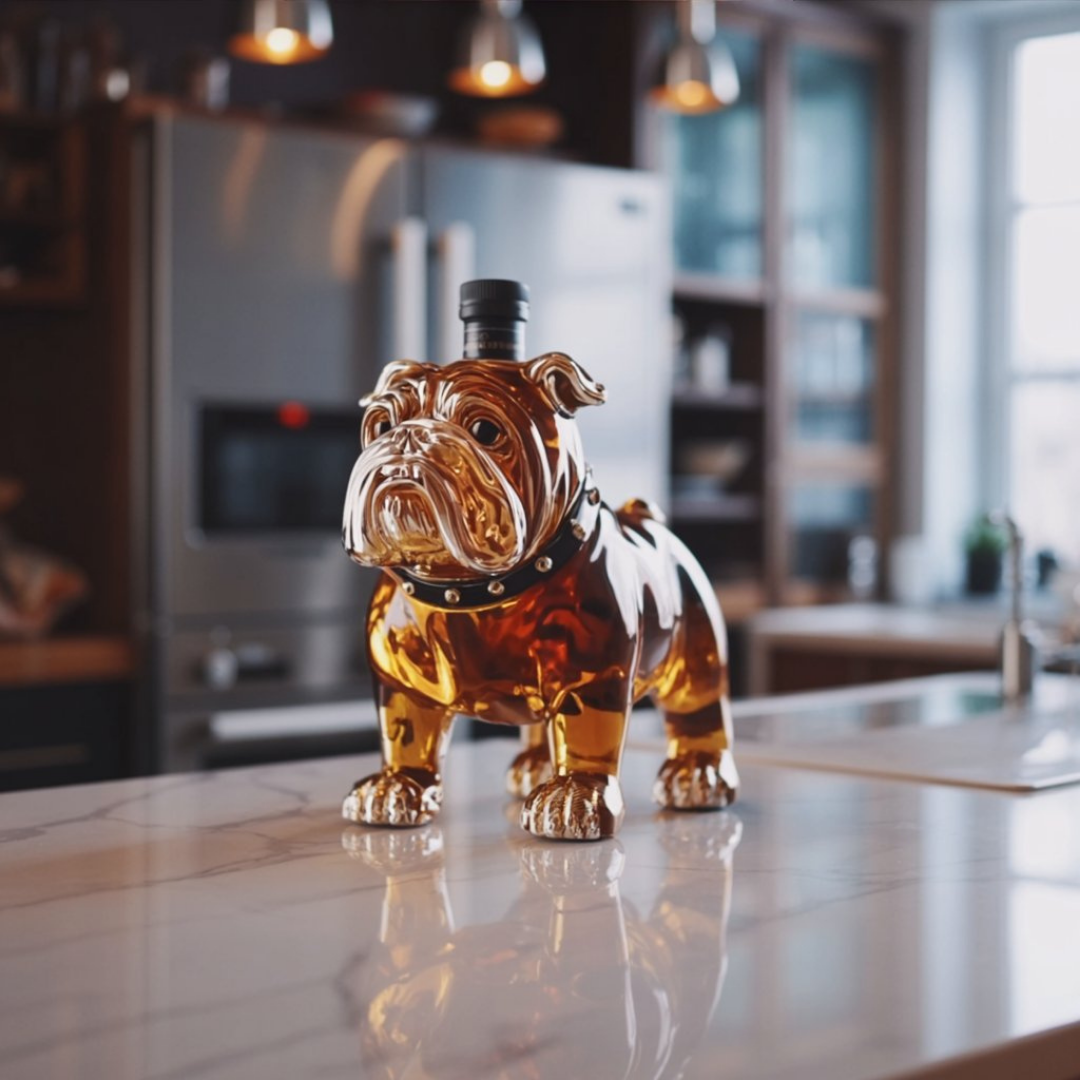 Whisky Bottle Bulldog Design