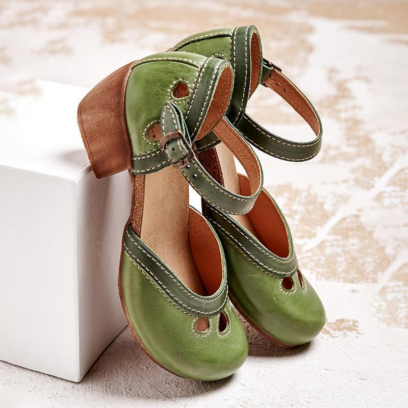Comfort Low-Heel T-Strap Sandals for Women