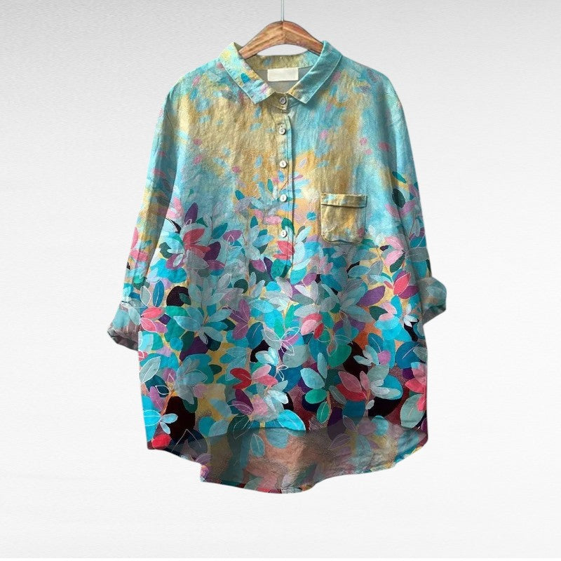 Floral Button Blouse, Women's Stylish Fit
