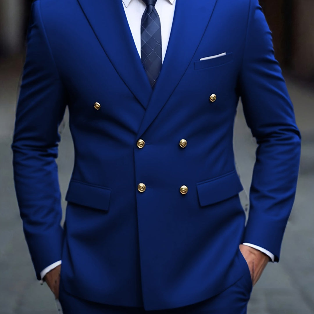 Double-Breasted Tailored Suit for Men, Plus Size