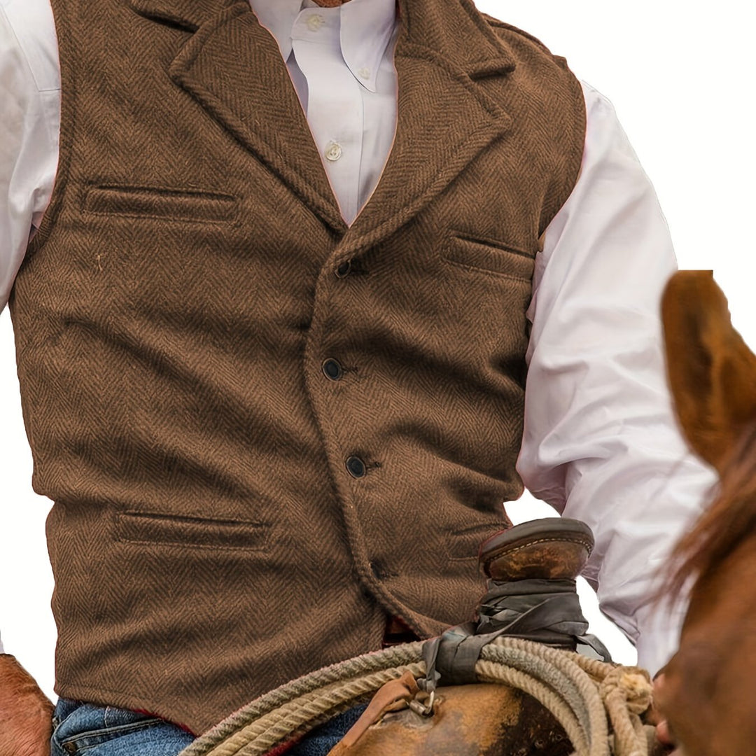 Heritage Herringbone Vest for Men, Plus Size