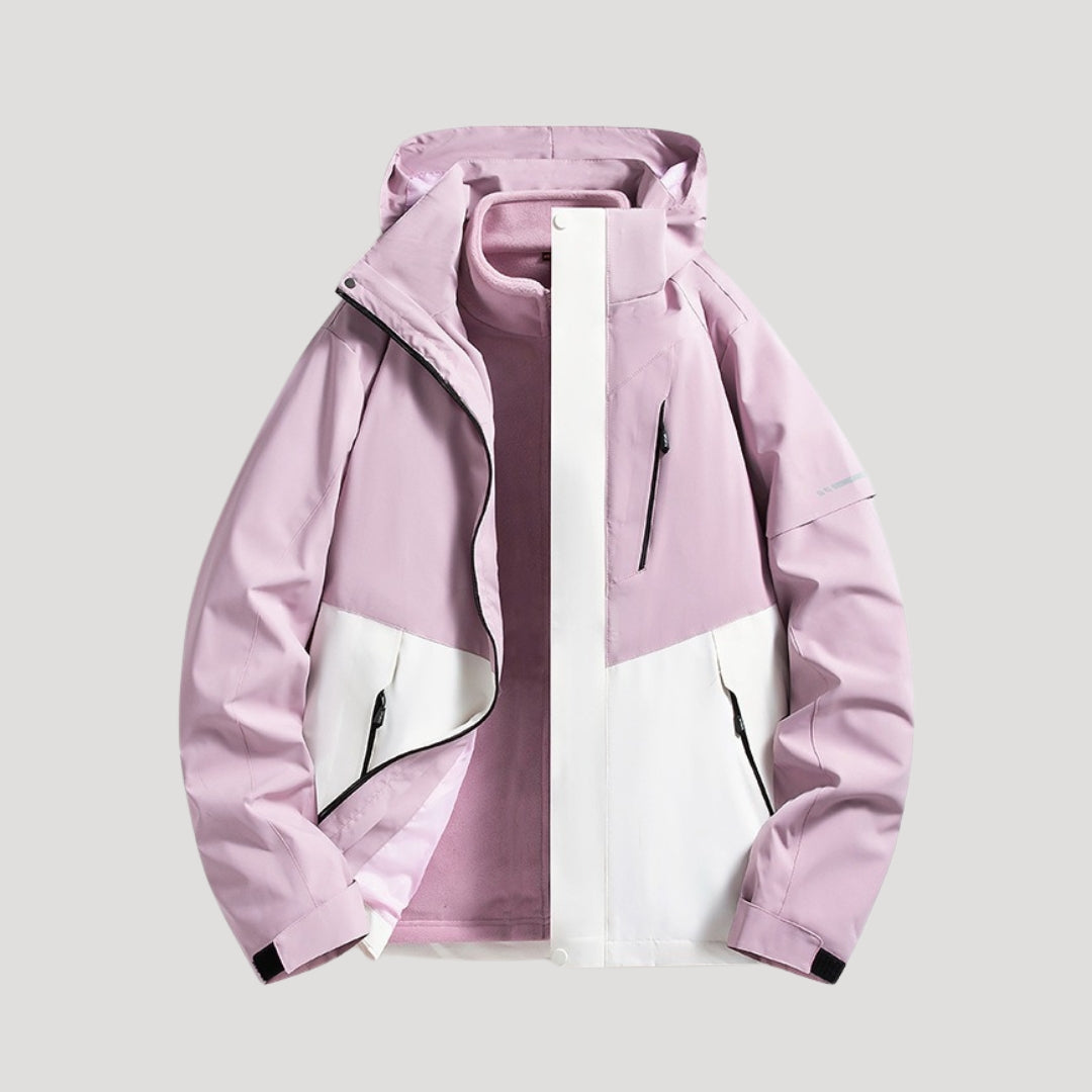 Waterproof Hooded Outdoor Jacket for Women, Plus Size