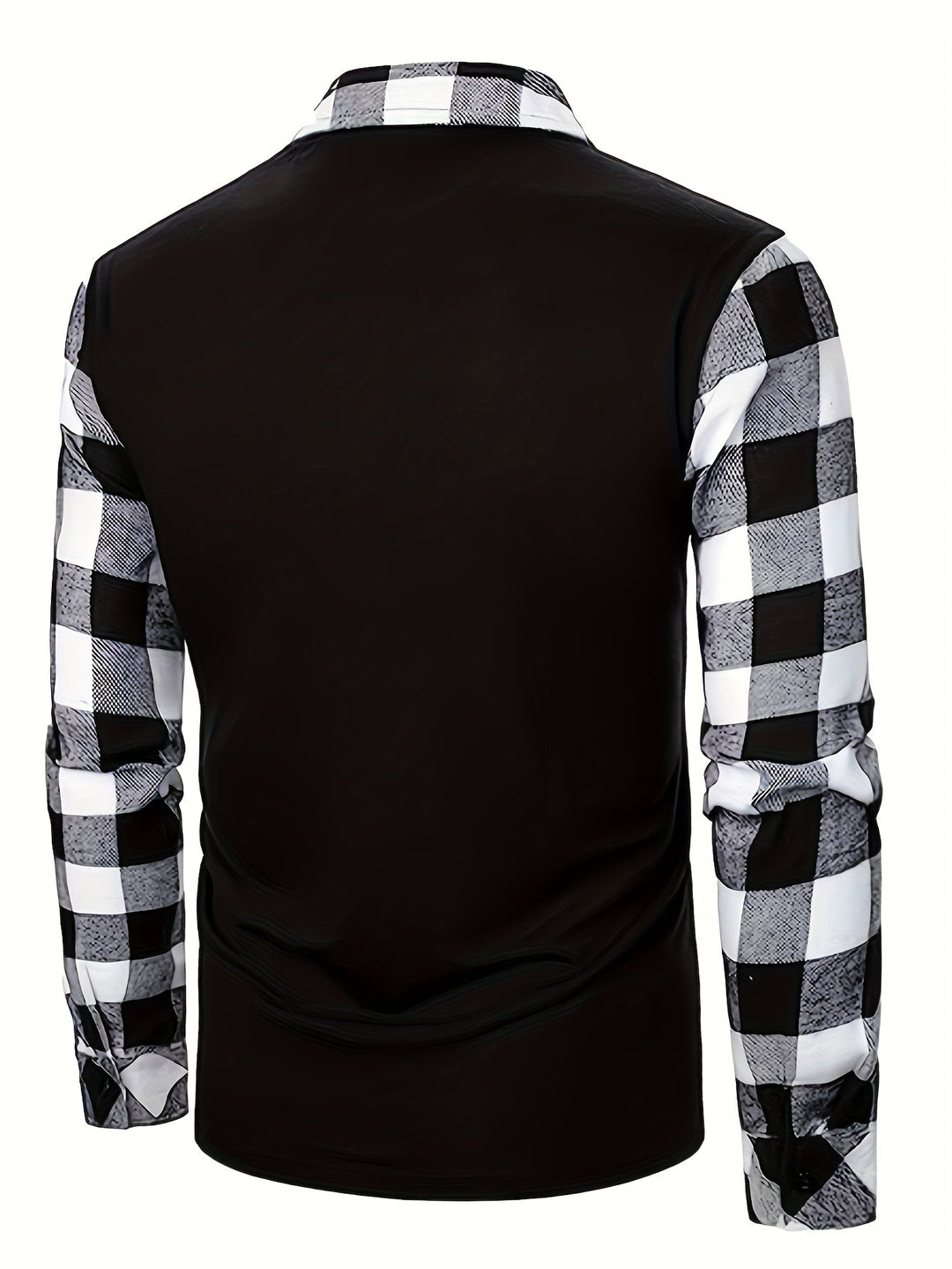 Half-Zip Contrast Shirt for Men, Plus Size