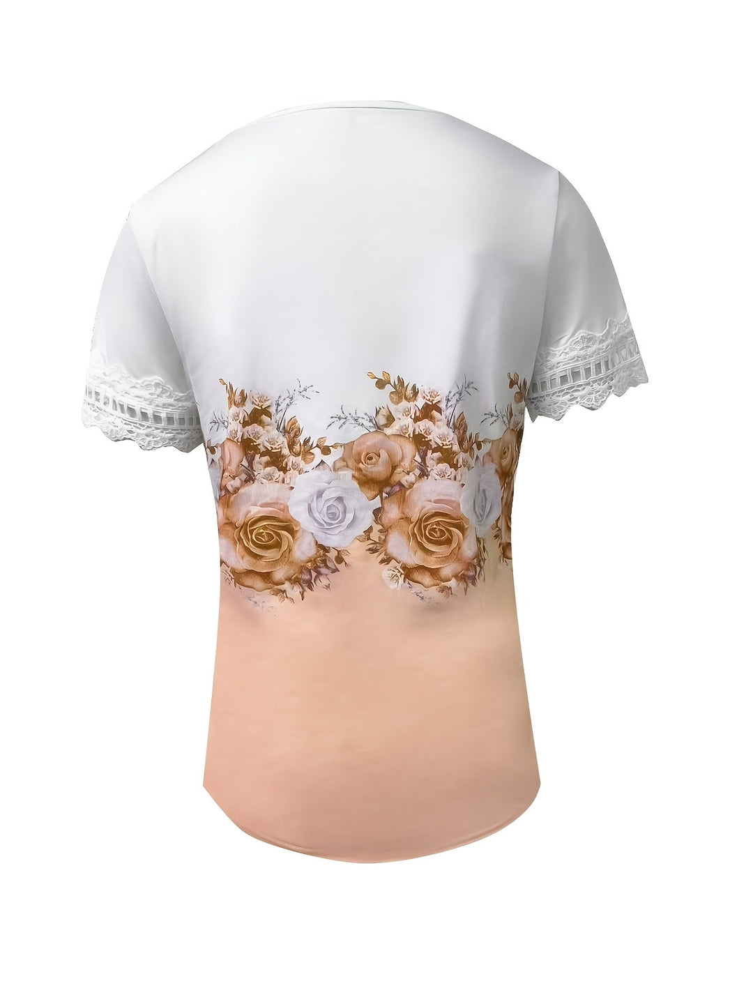 Ladies Lace-Trimmed Floral Top