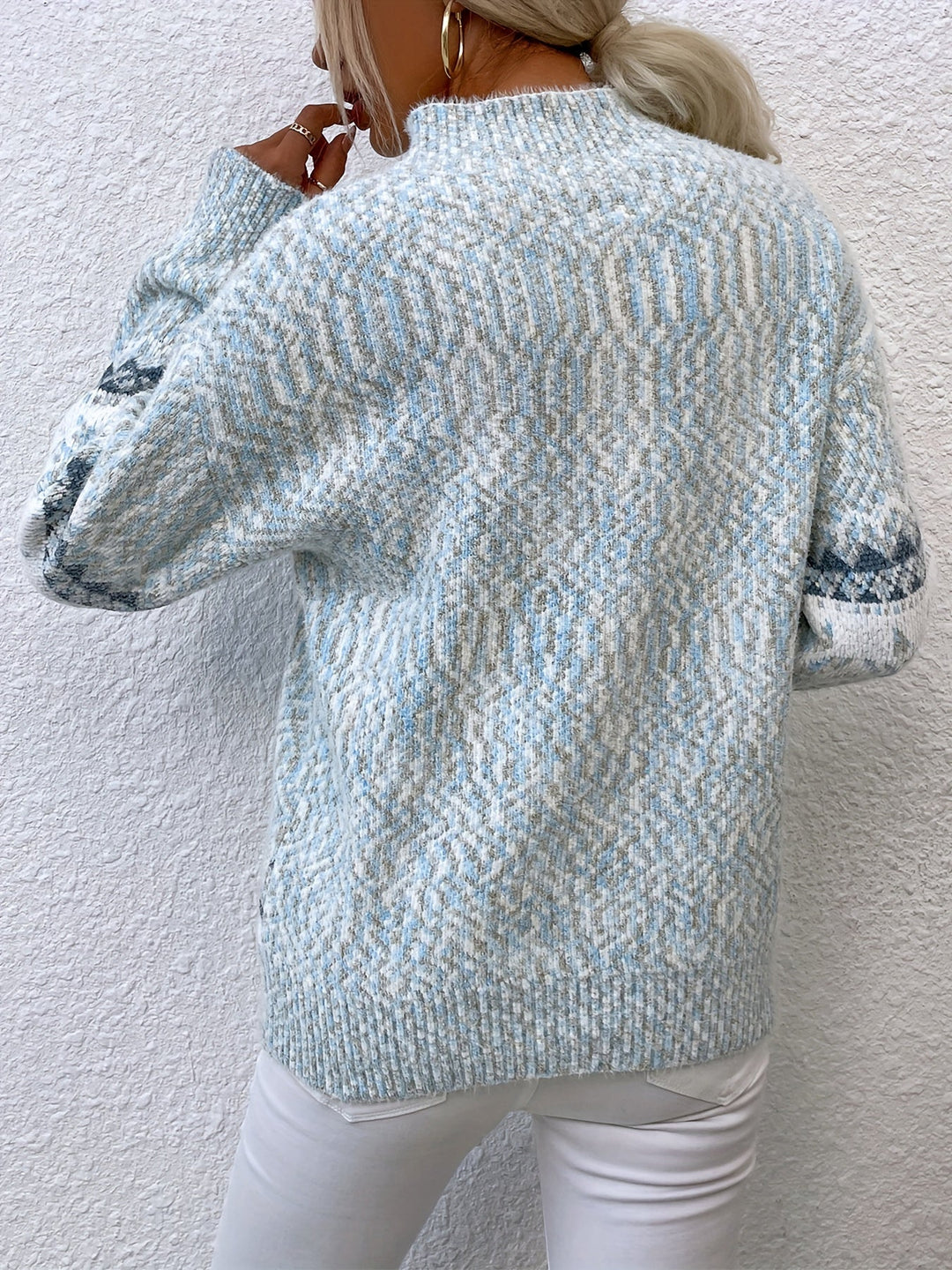 Snowflake Mock-Neck Sweater, Women's Cozy Fit