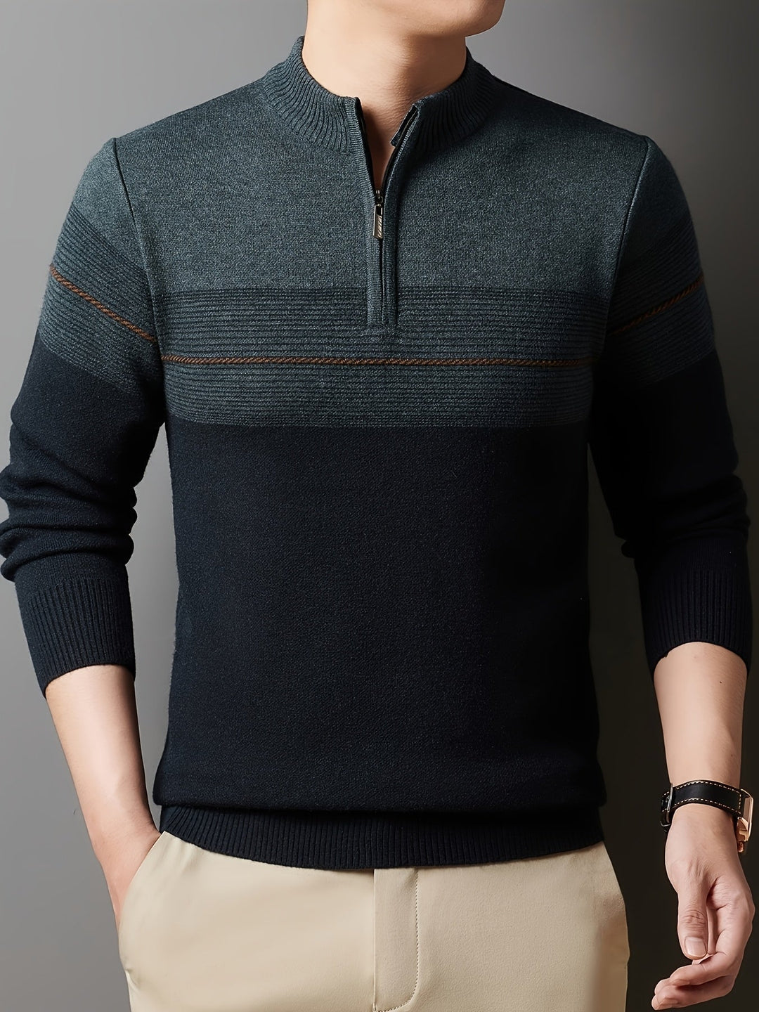 Zip-Neck Sweater for Men