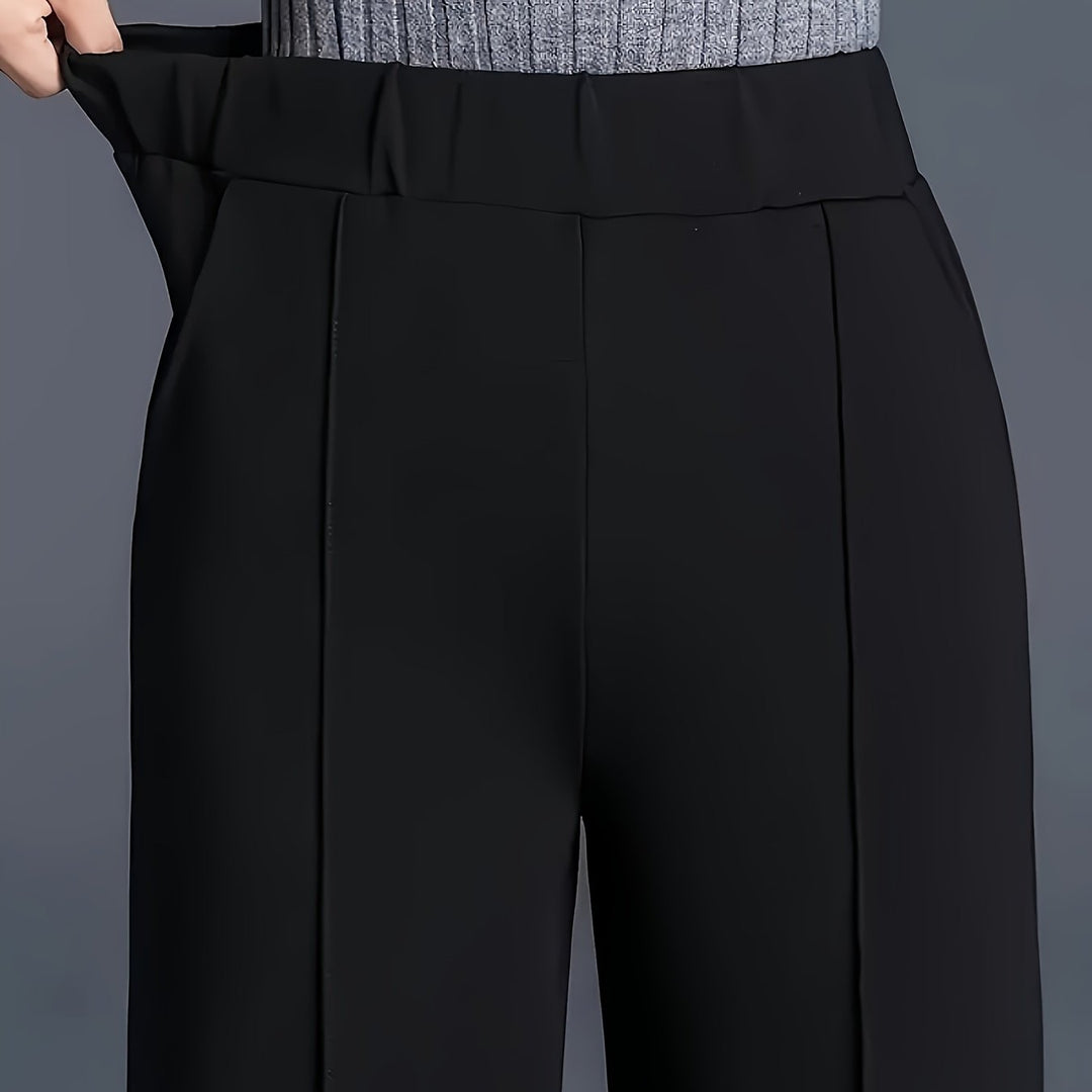 Ladies High-Waisted Wide-Leg Pants