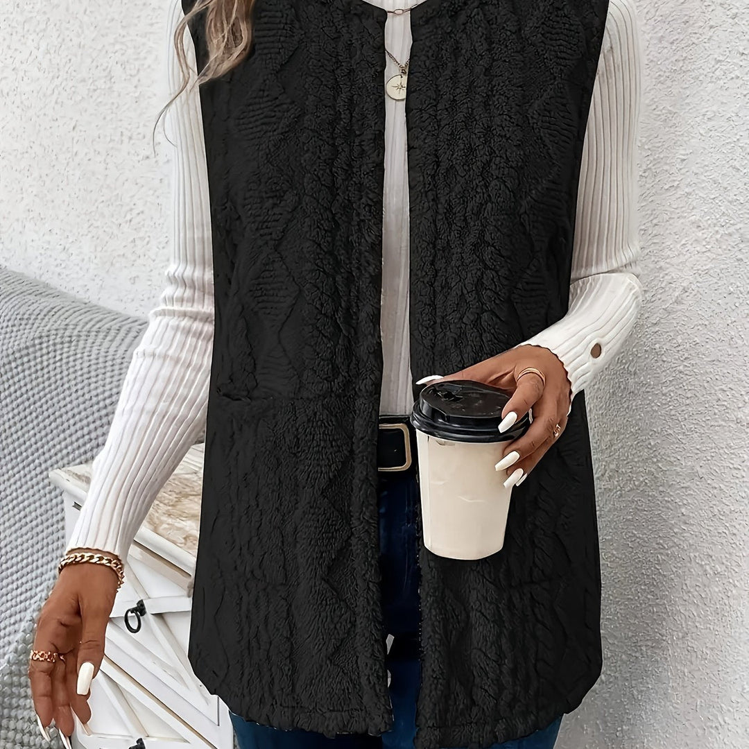 Textured Sleeveless Vest, Women's Cozy Fit