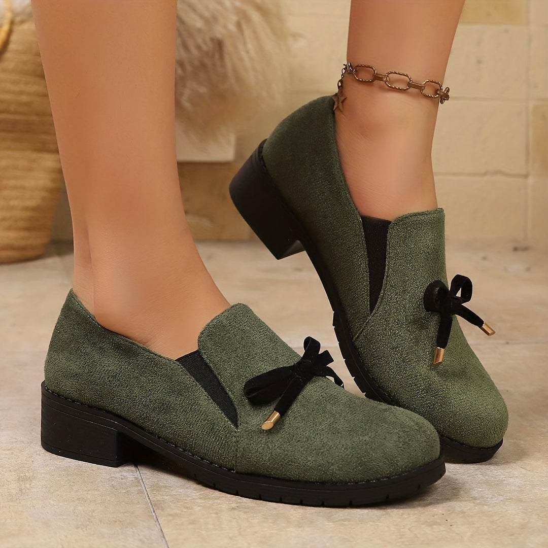 Bow-Detail Slip-On Loafers for Women