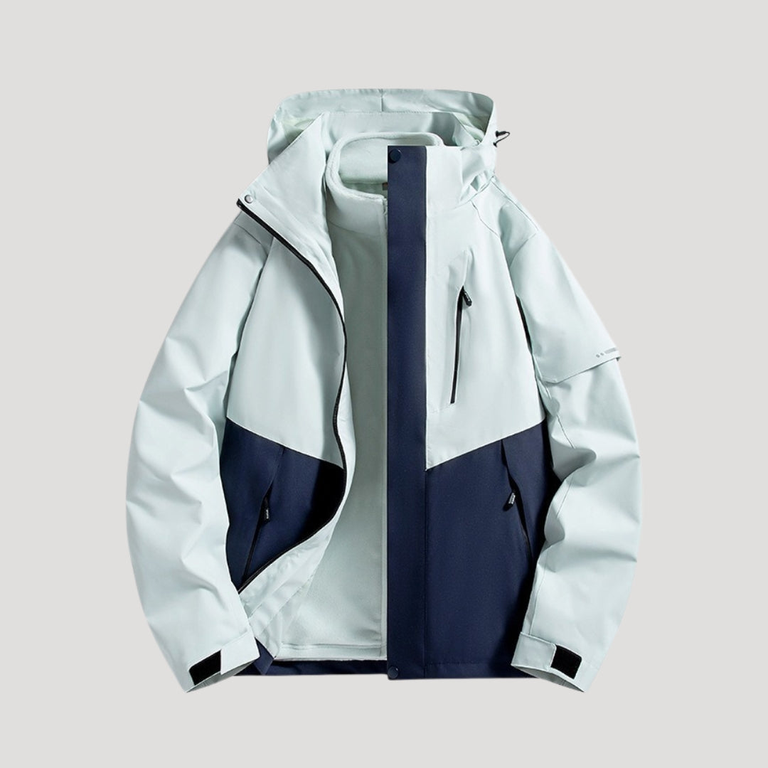 Waterproof Hooded Outdoor Jacket for Women, Plus Size