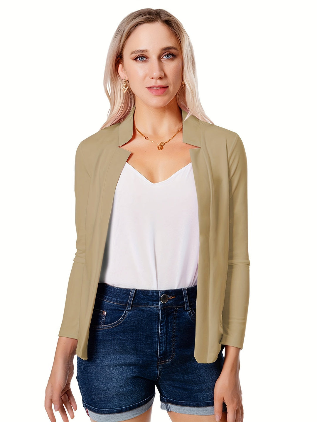Open Front Tailored Jacket for Women