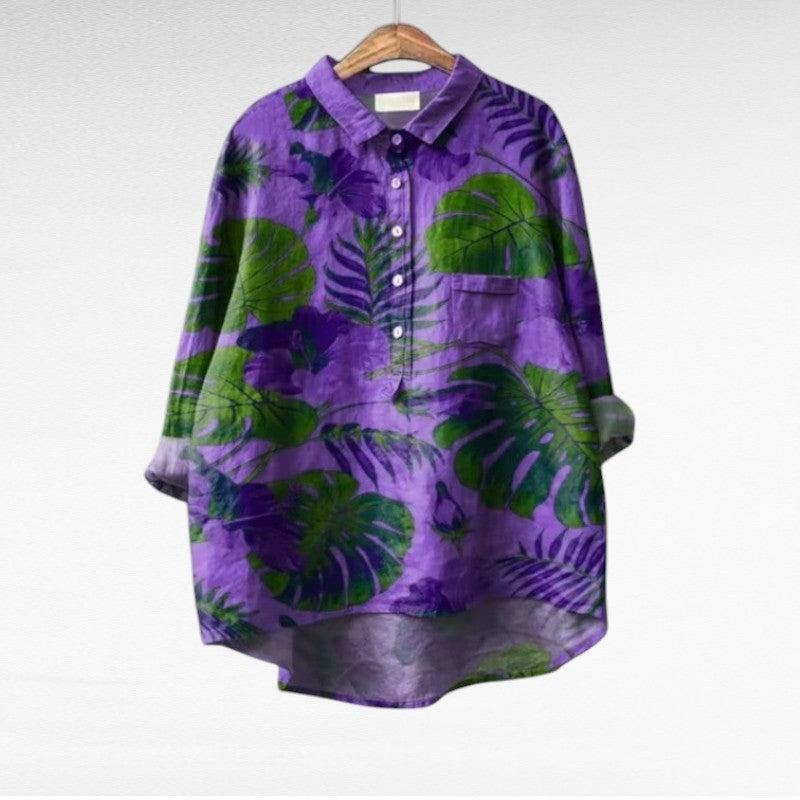 Stylish Retro Long Sleeve Blouse for Women, Plus Size