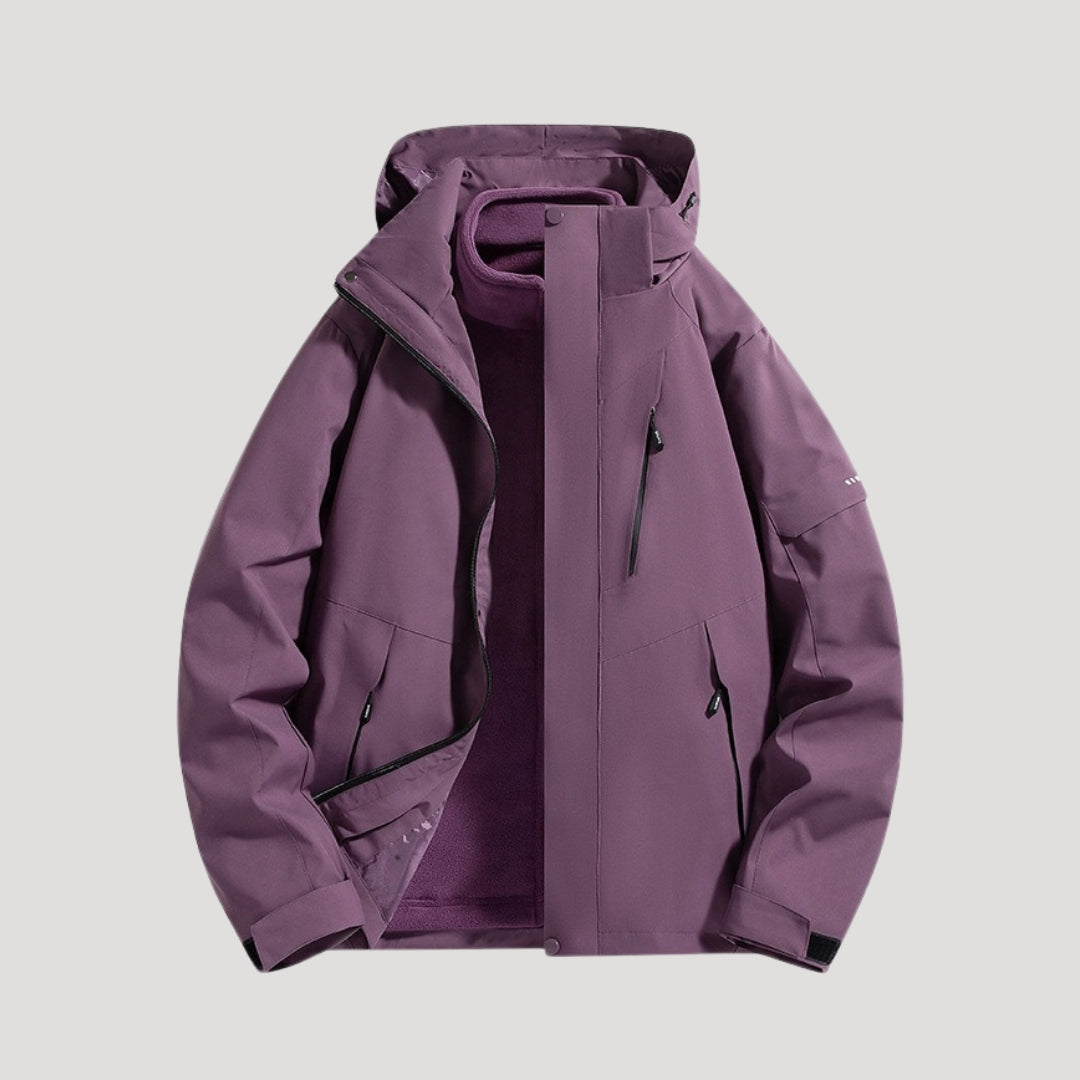 Waterproof Hooded Outdoor Jacket for Women, Plus Size