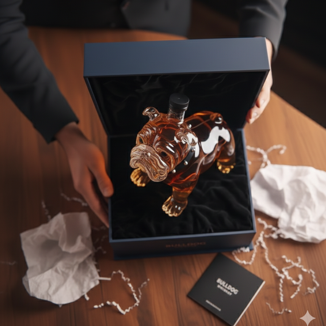 Whisky Bottle Bulldog Design
