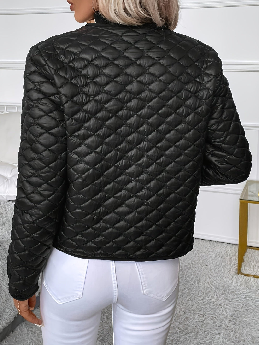 Quilted Diamond-Stitch Jacket for Women
