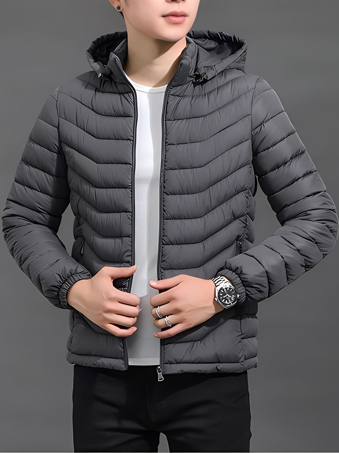 Men's Hooded Quilted Puffer Jacket