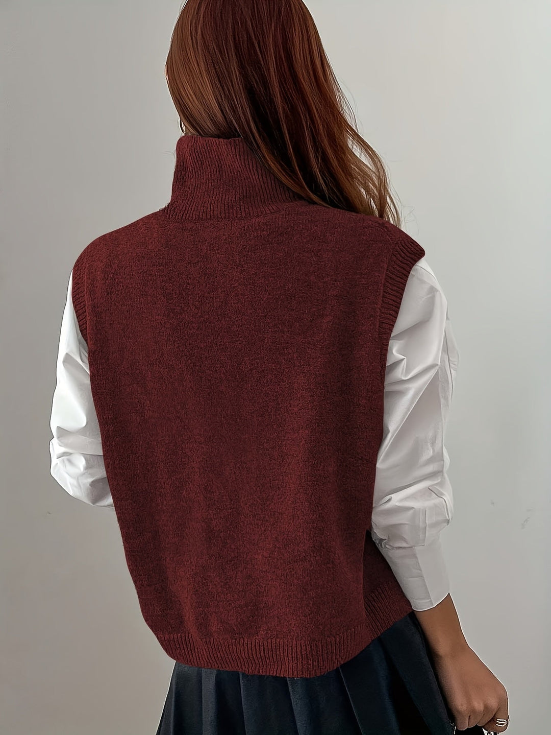 High-Neck Sweater Vest for Women