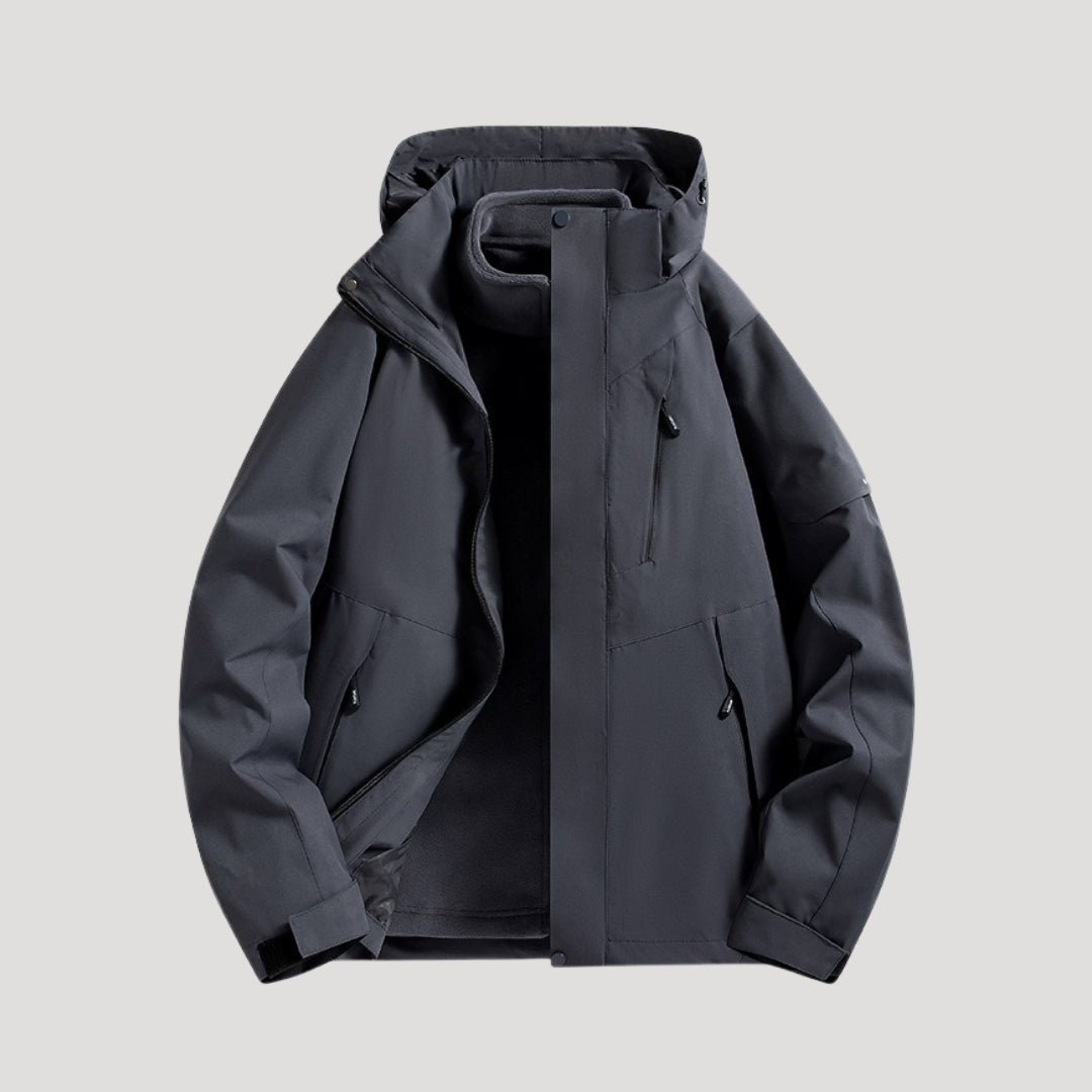 Waterproof Hooded Outdoor Jacket for Women, Plus Size