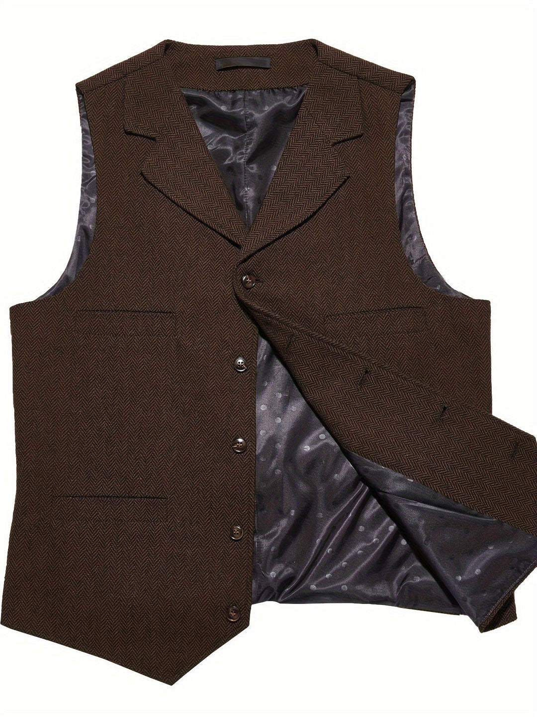Refined Herringbone Waistcoat for Men