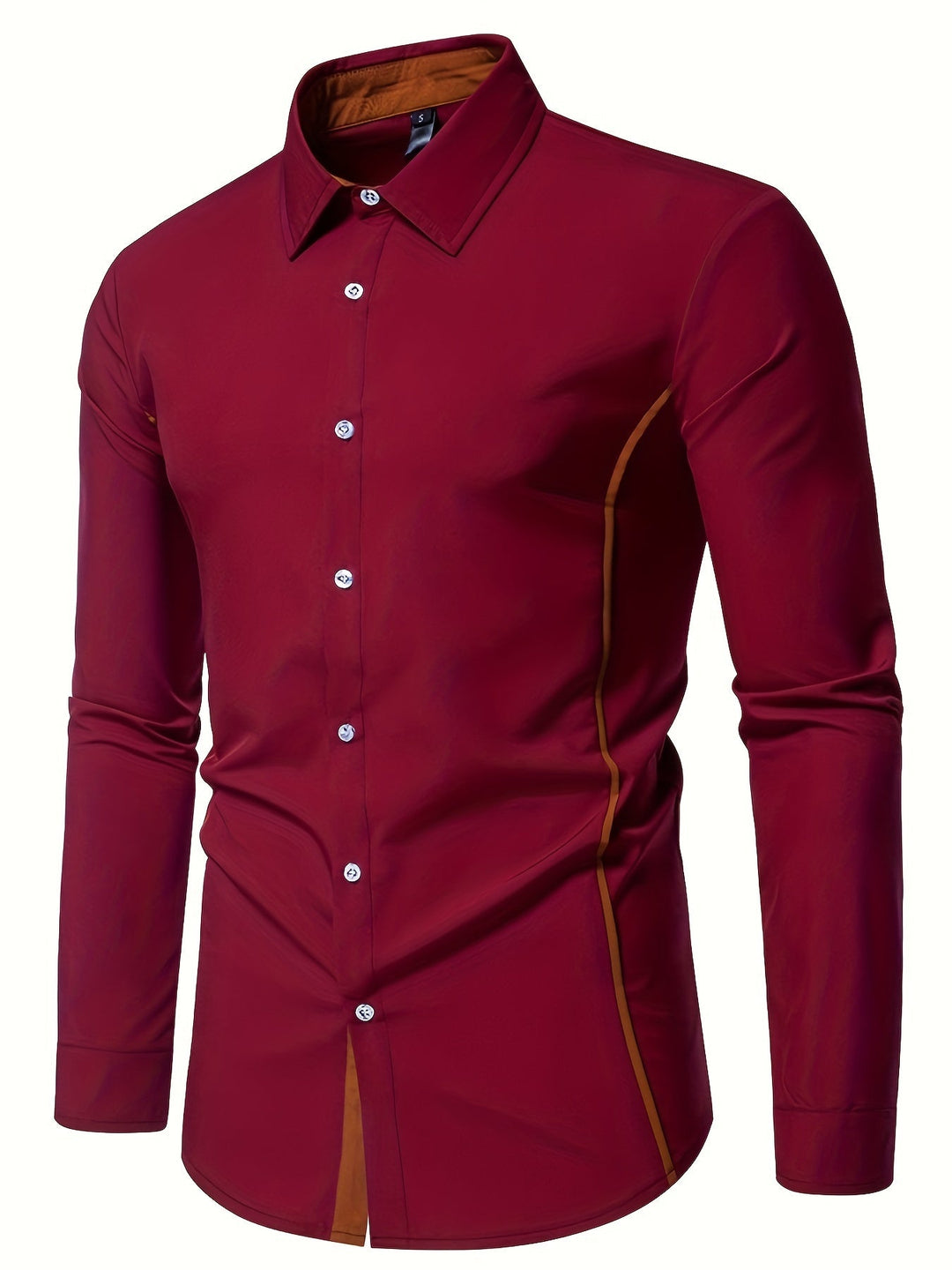 Men's Contrast Trim Button-Up Shirt