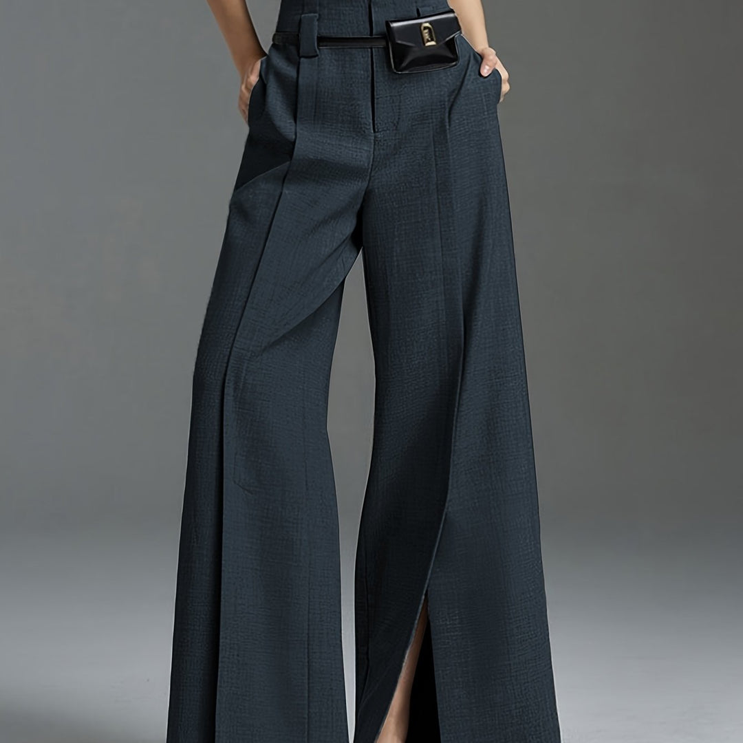 Wide-Leg Slit Trousers for Women