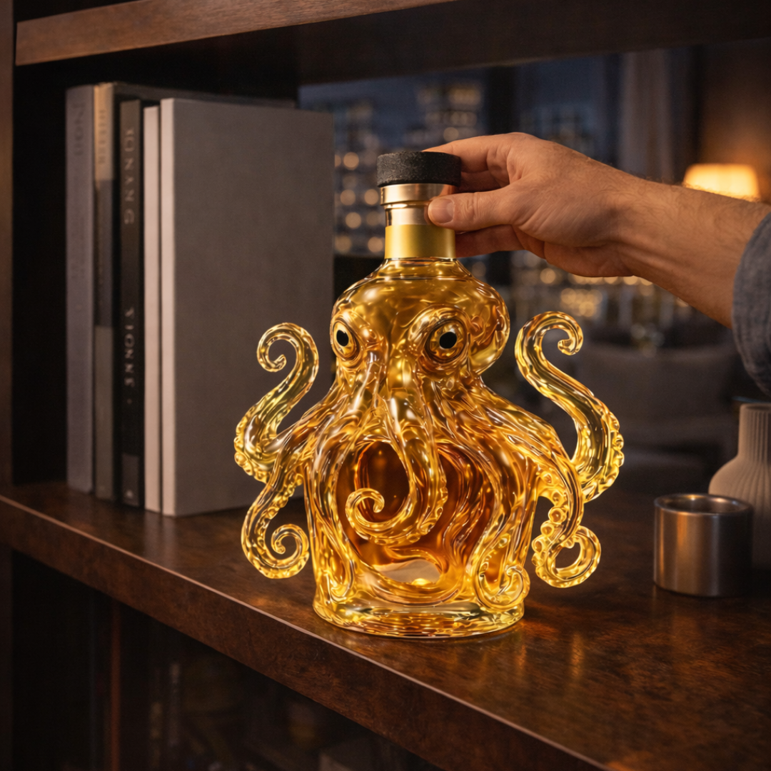 Whisky Bottle Octopus Design