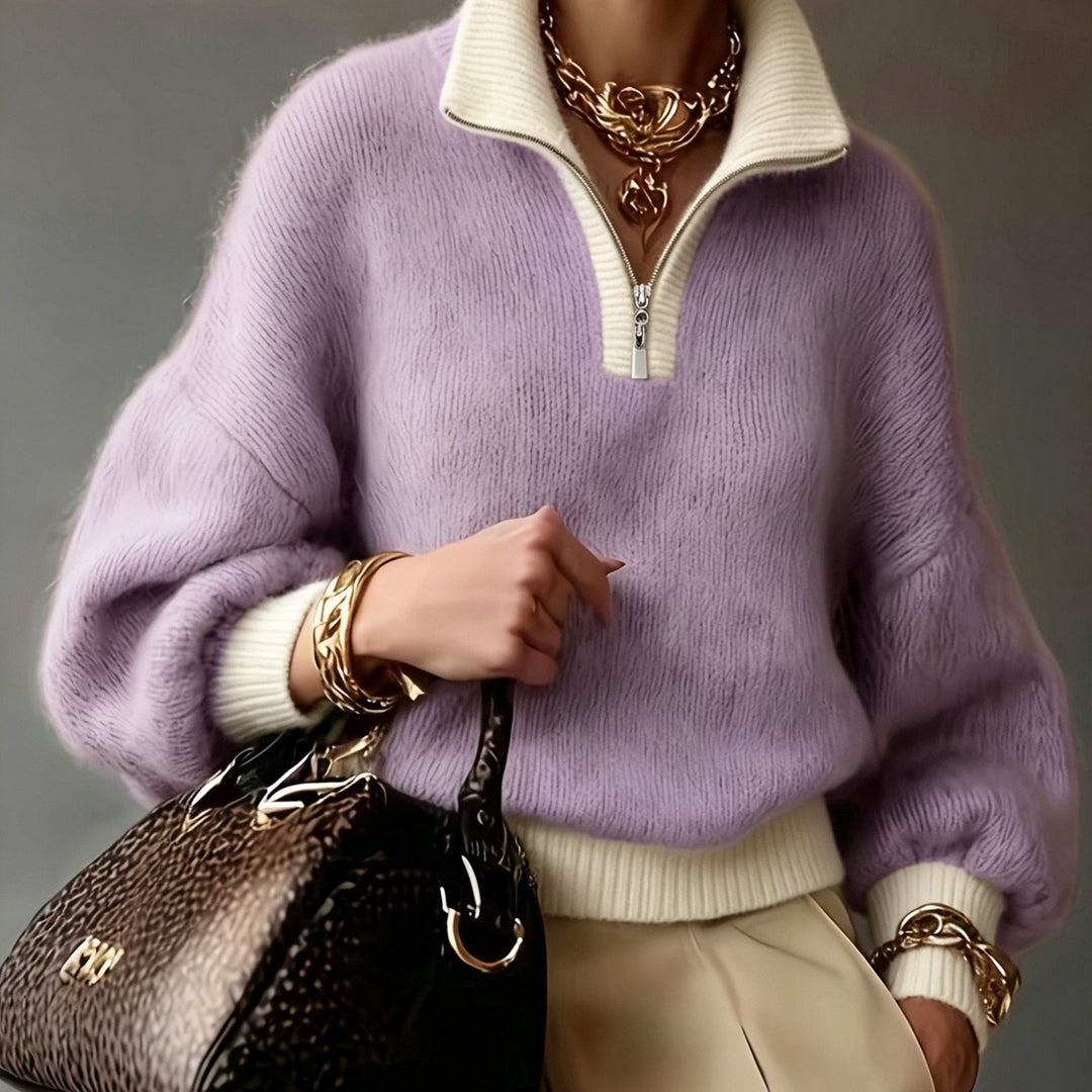 Relaxed Half-Zip Sweater for Women