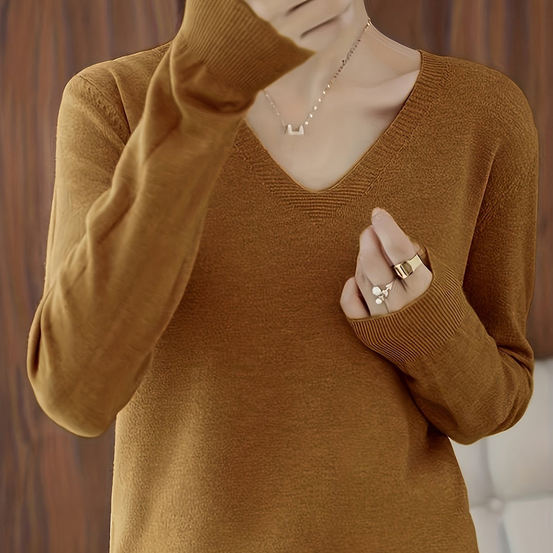 V-Neck Sweater for Women, Soft Style
