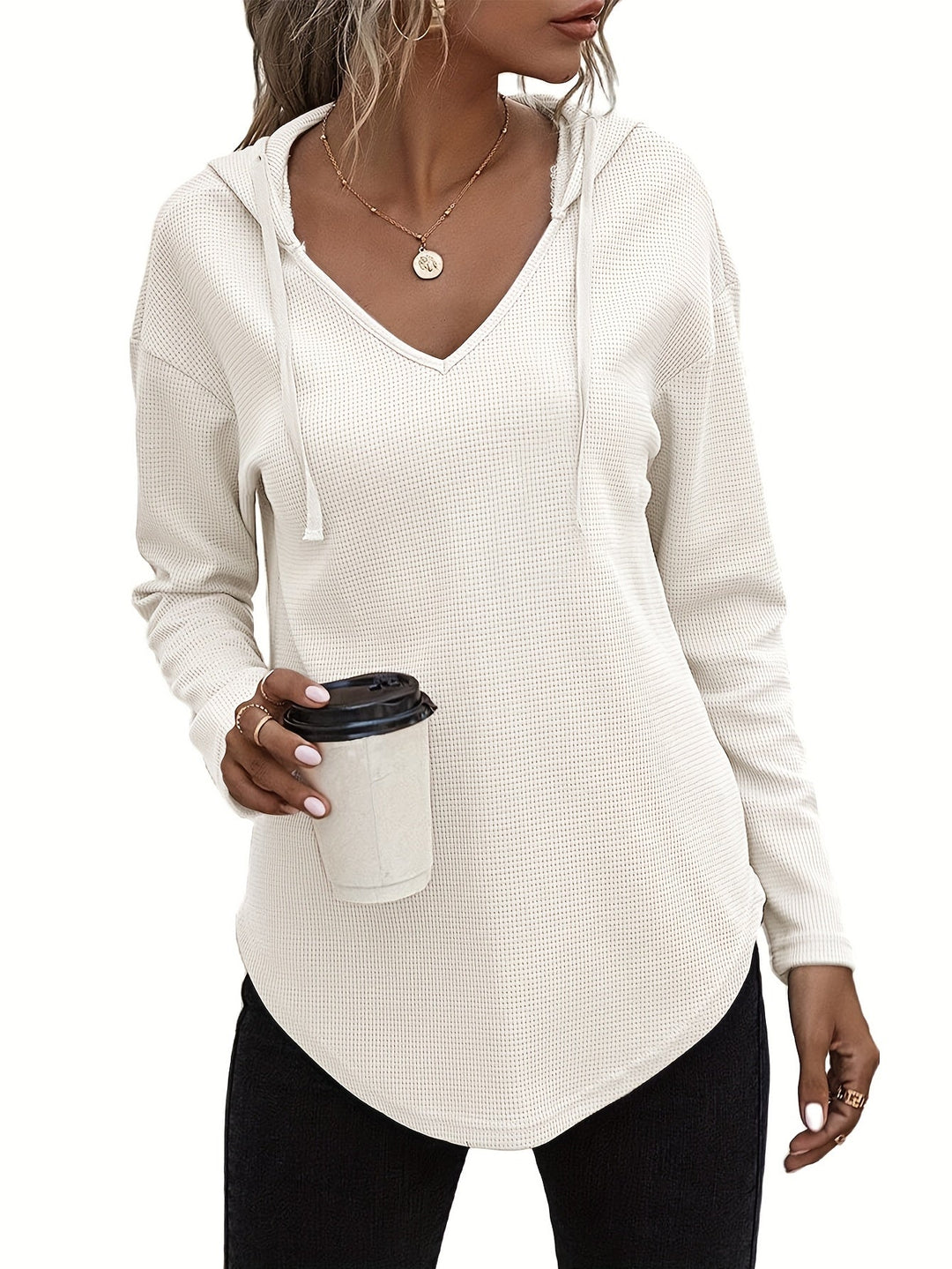 Women's Relaxed V-Neck Hoodie
