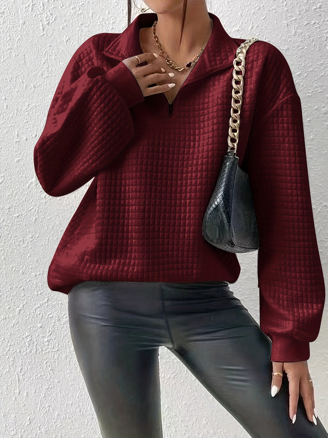 Quarter-Zip Pullover for Women, Relaxed Style