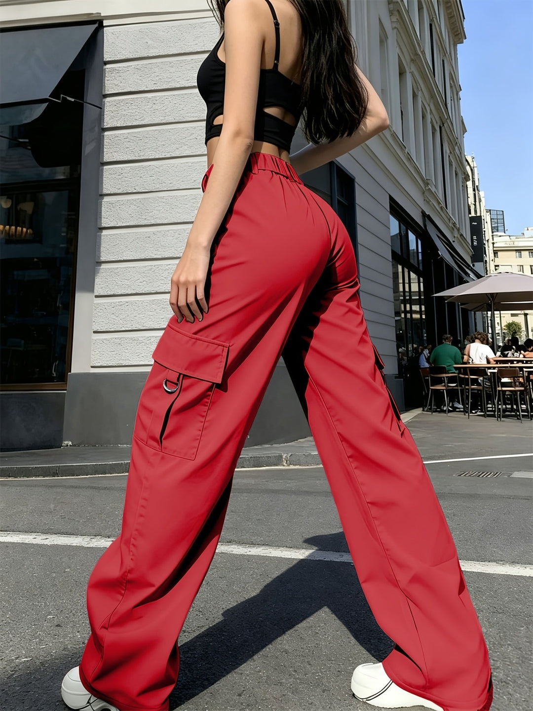High-Waisted Wide-Leg Cargo Pants for Women
