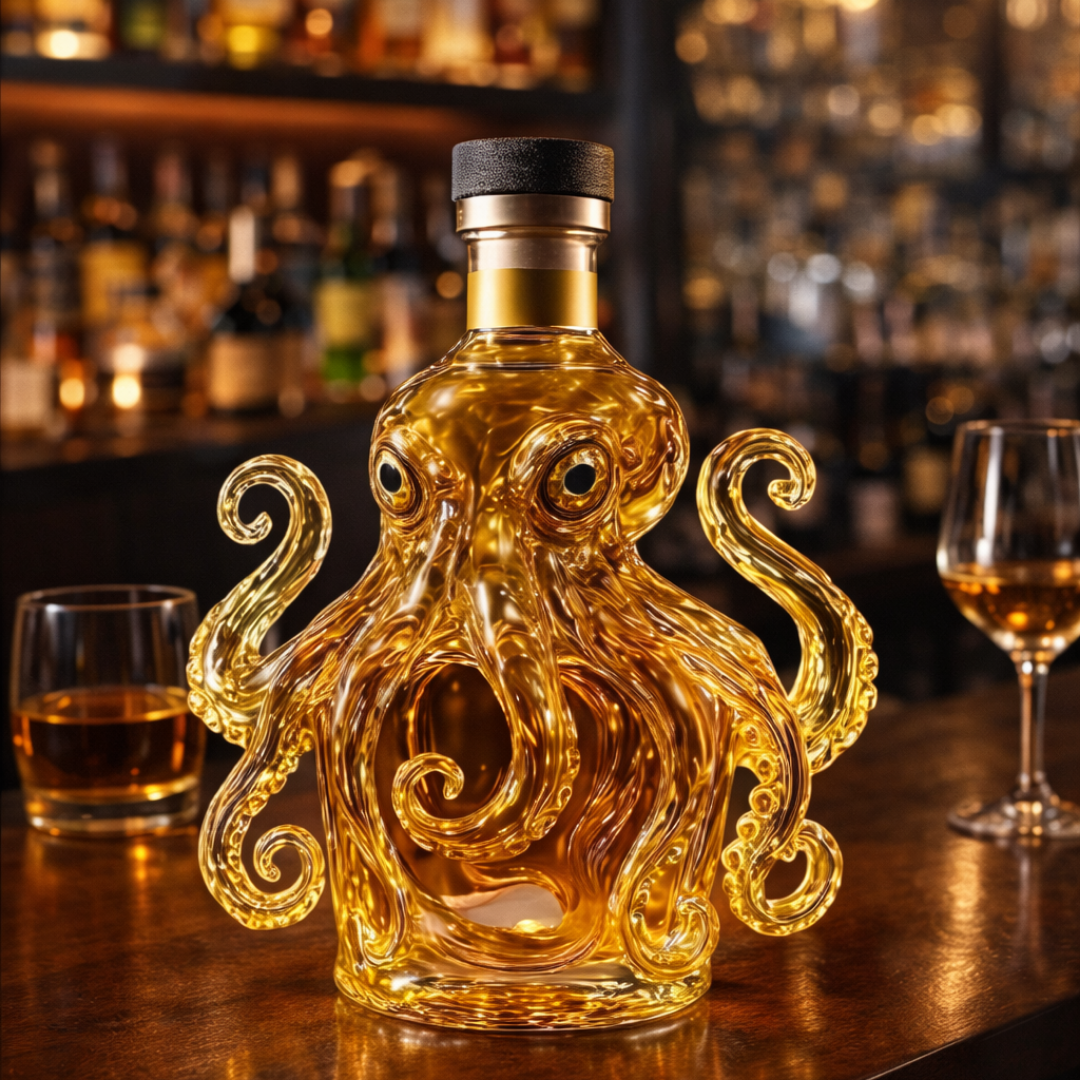 Whisky Bottle Octopus Design